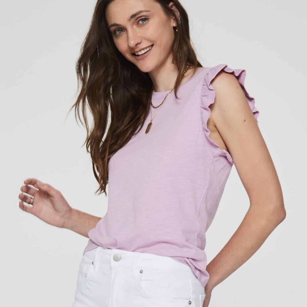 NWT - North Ruffle Trimmed Sleeveless Tank in Lilac Purple
